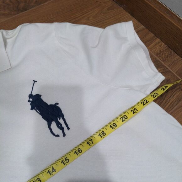 Polo Ralph Lauren Mens SS Polo Big Pony '3' Shirt Size XL Slim Fit White Cotton - Picture 10 of 10